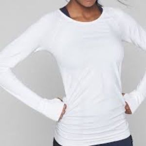 Athleta size M white long sleeve speedlight top